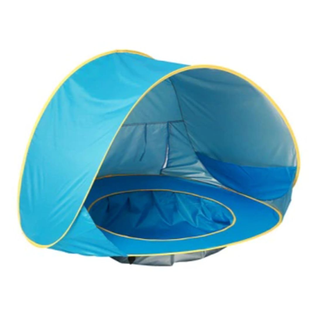 Tente de plage protection UV avec piscine intégrée pour enfants
