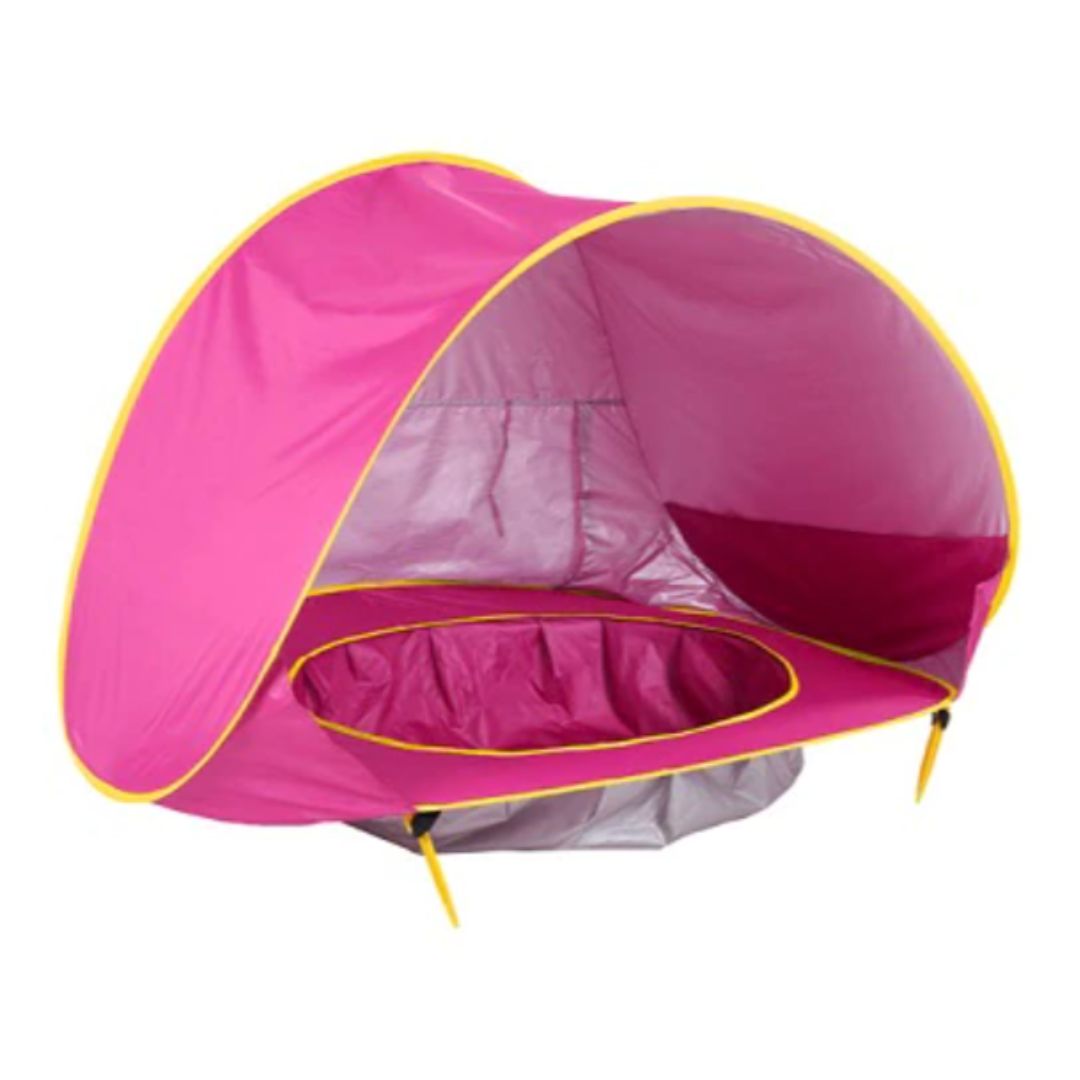 Tente de plage protection UV avec piscine intégrée pour enfants