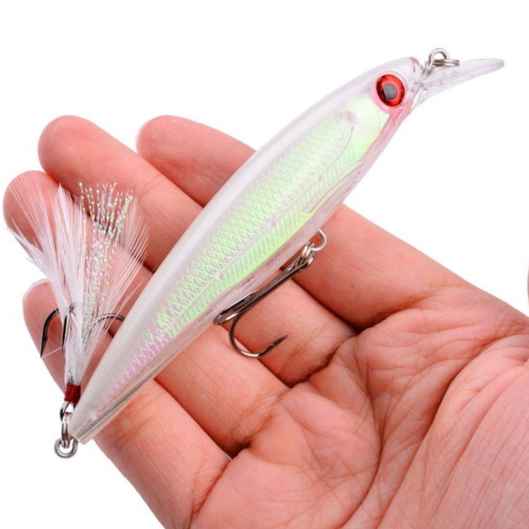 Leurre de pêche rigide avec embout lumineux x3, x5, x8
