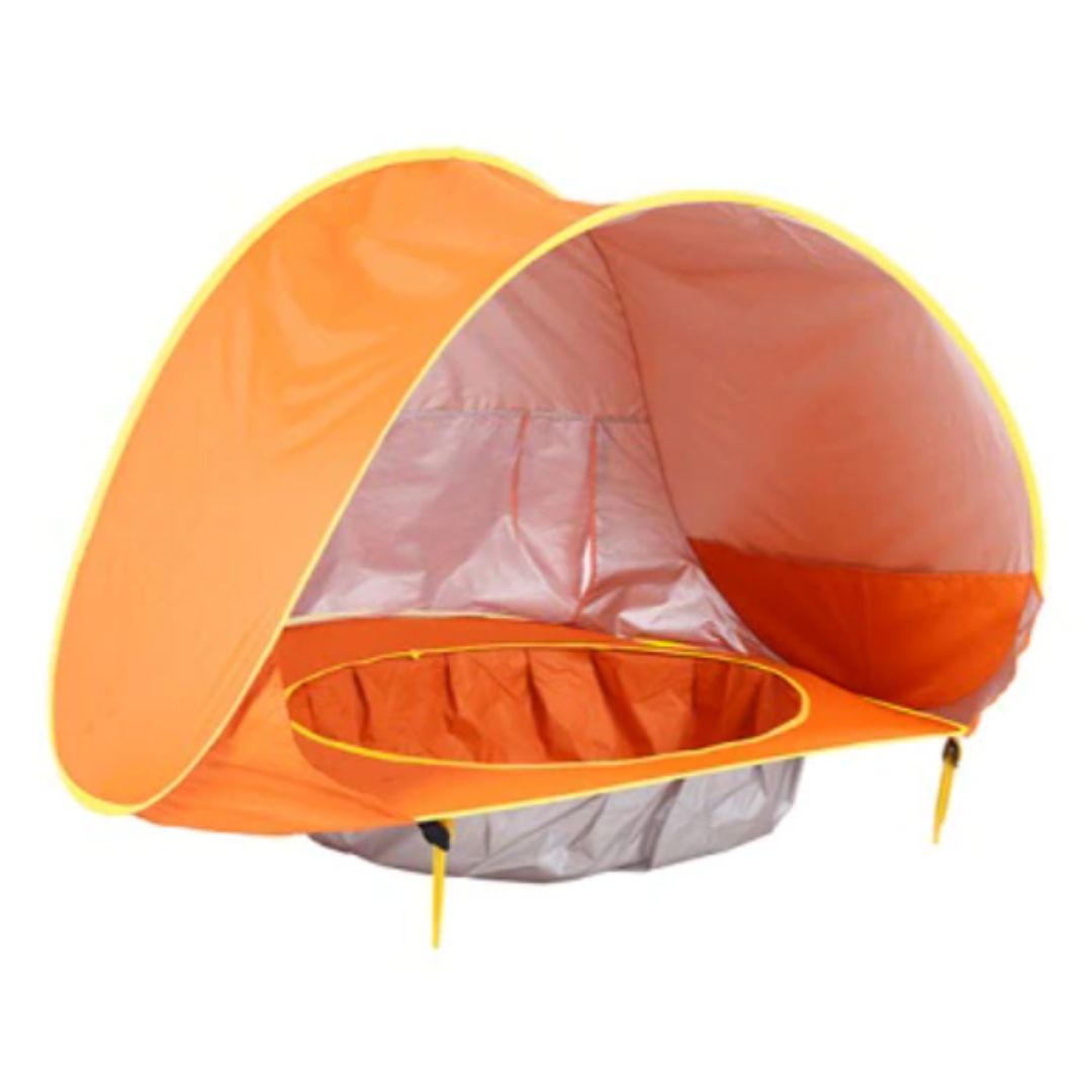 Tente de plage protection UV avec piscine intégrée pour enfants