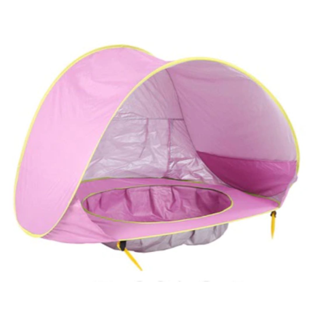 Tente de plage protection UV avec piscine intégrée pour enfants