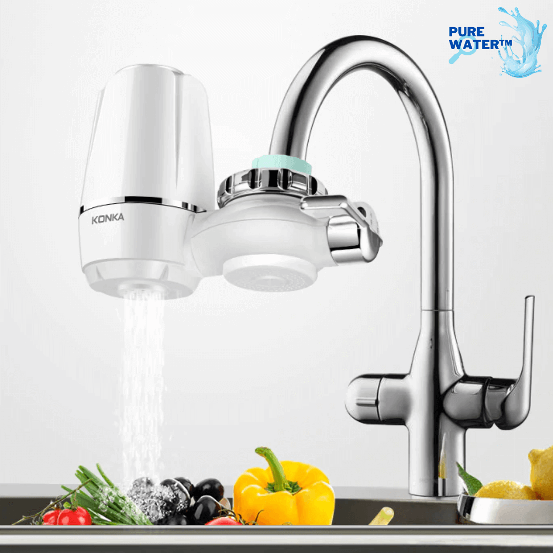 Pure Water™ : le filtre purificateur d'eau pour robinet + 4 filtres de remplacement