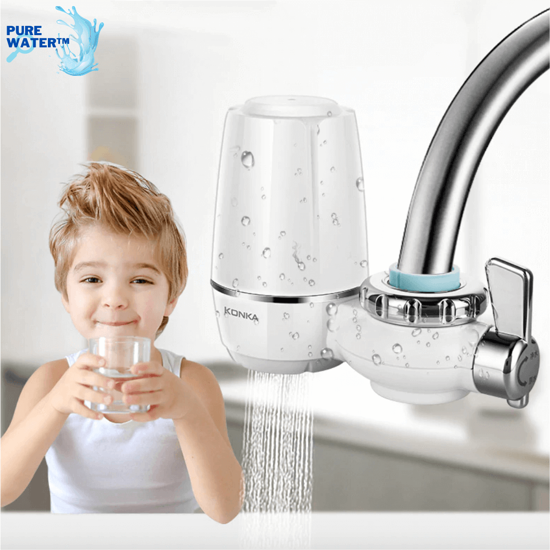 Pure Water™ : le filtre purificateur d'eau pour robinet + 4 filtres de remplacement
