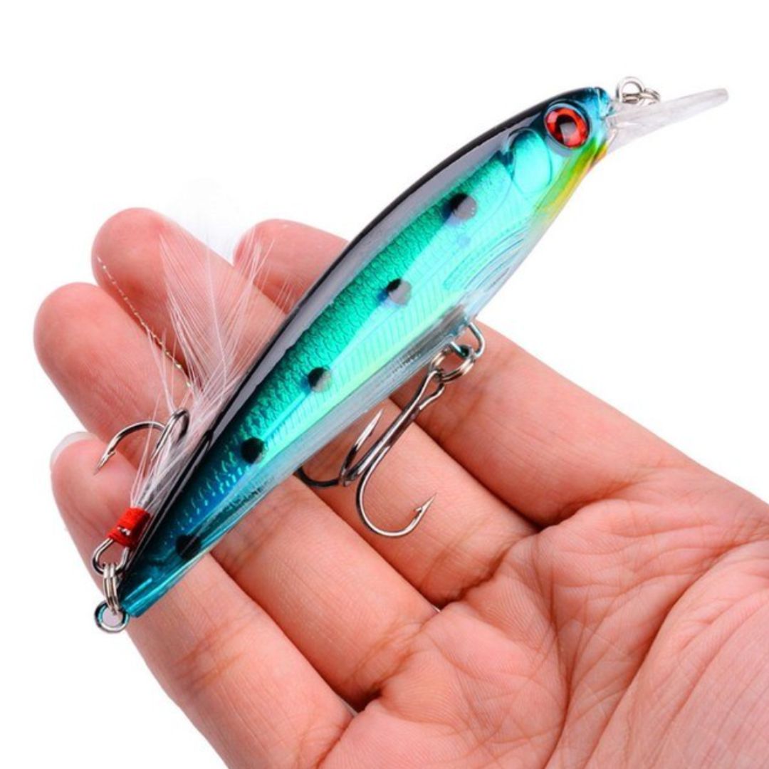 Leurre de pêche rigide avec embout lumineux x3, x5, x8