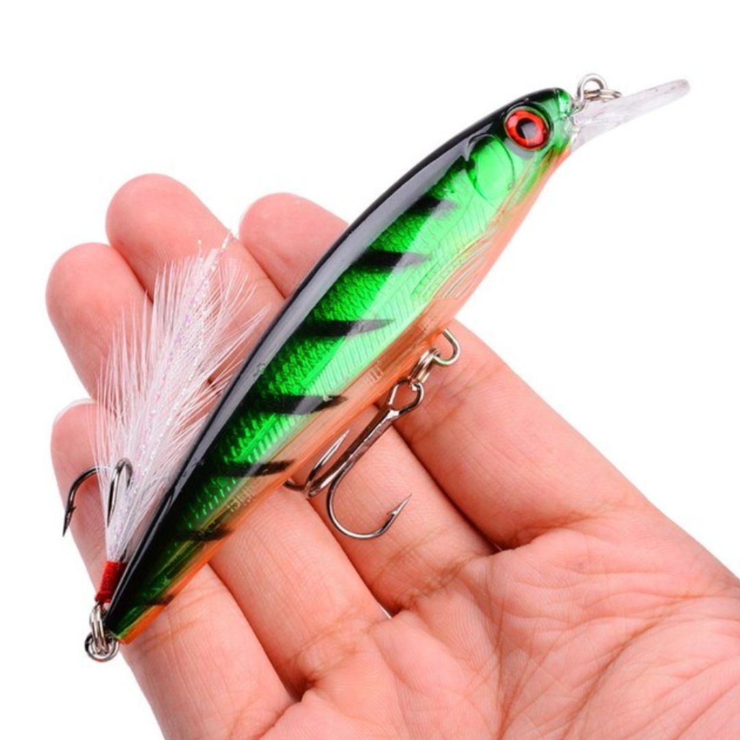 Leurre de pêche rigide avec embout lumineux x3, x5, x8