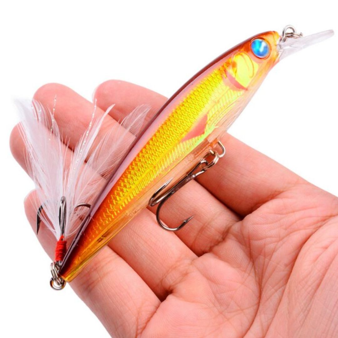 Leurre de pêche rigide avec embout lumineux x3, x5, x8
