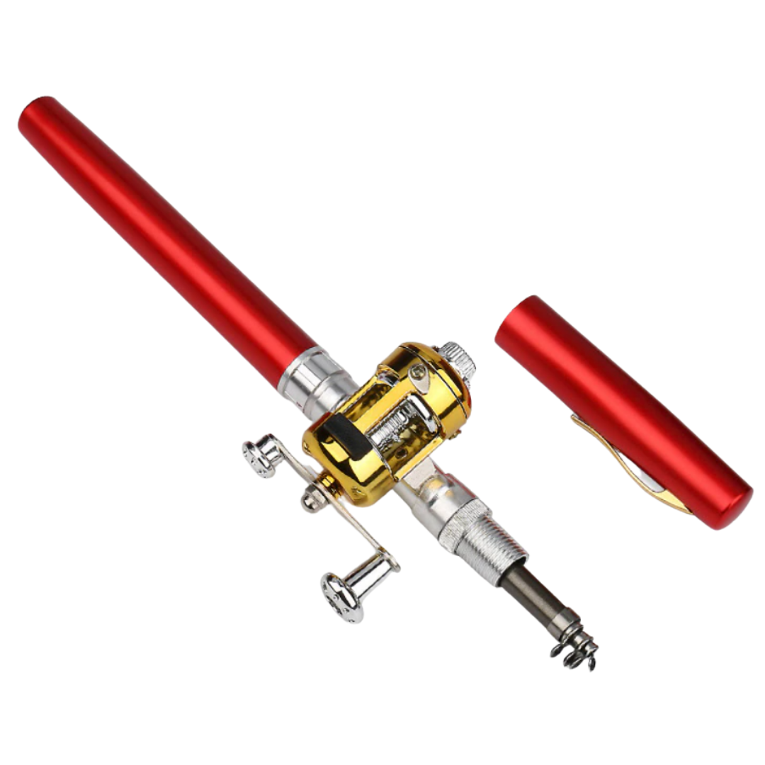 Mini canne à pêche télescopique en forme de stylo