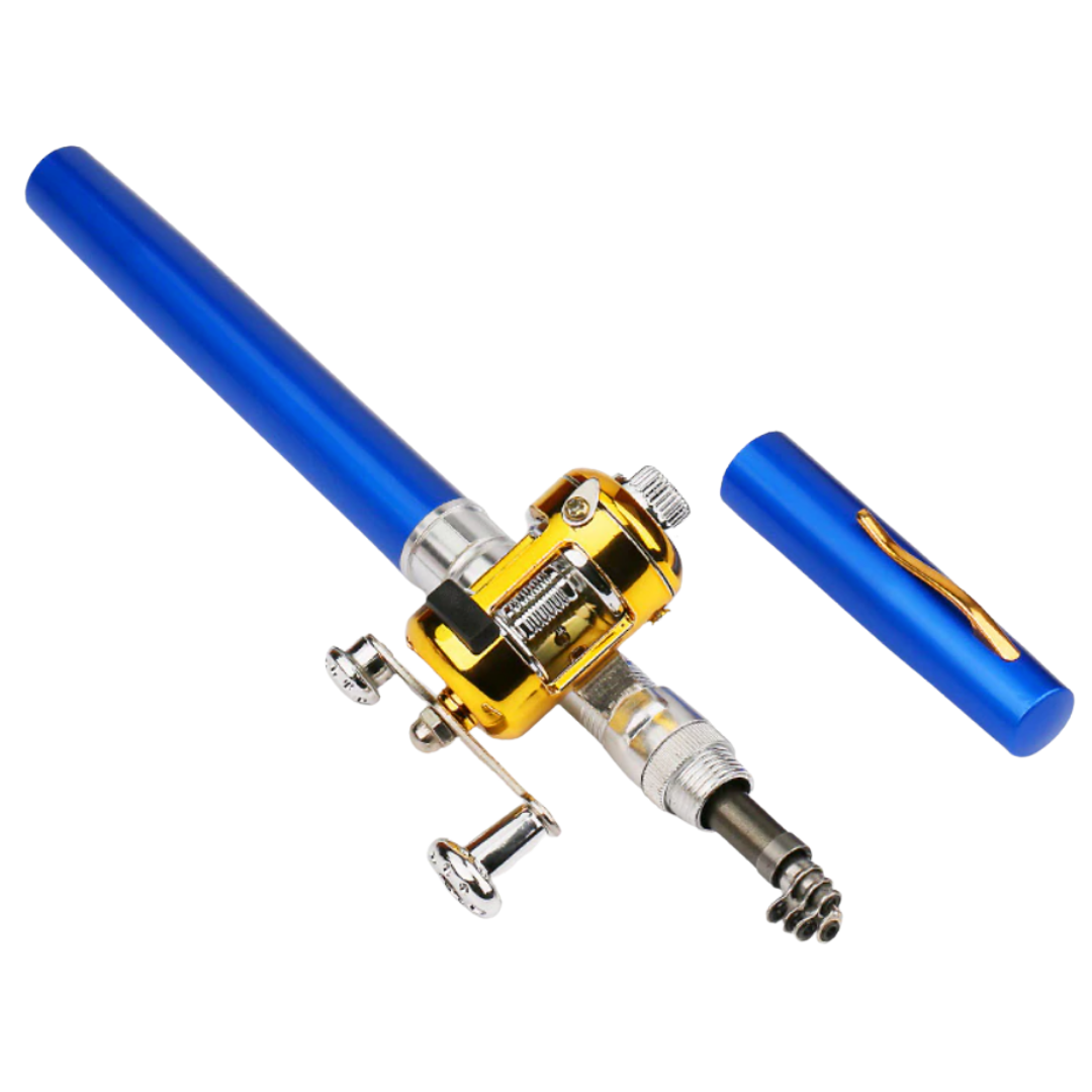 Mini canne à pêche télescopique en forme de stylo